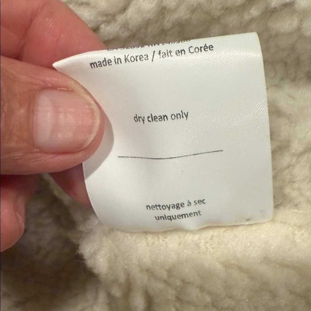 OAK + FORT WOMENS small gray Jacket with Cream Sherpa Collar - Picture 9 of 9